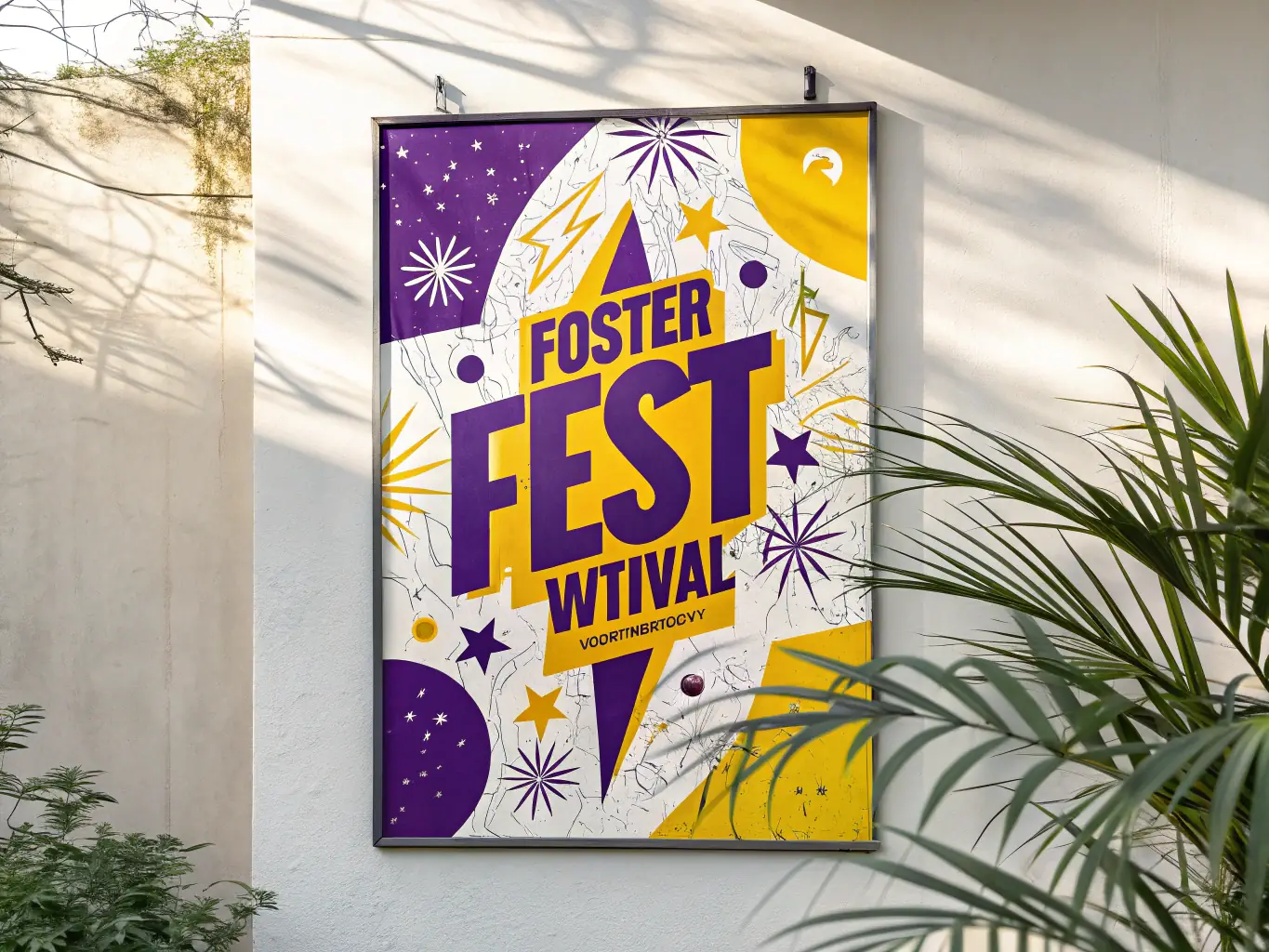 A vibrant advertising poster featuring bold colors and dynamic line work, showcasing an example of Kreska i Kolor's advertising illustration service.